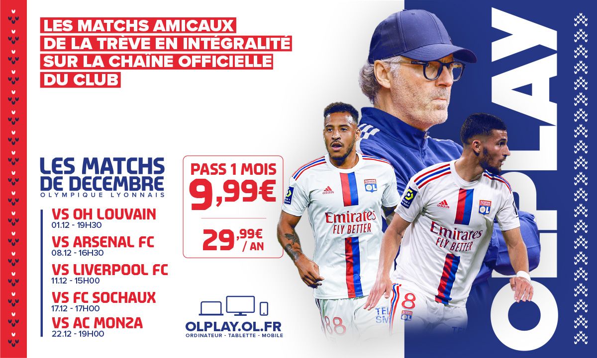 Les matches de préparation de l OL diffusés en direct et en exclusivité sur OLPLAY en décembre